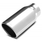 304 Polished Stainless Steel DPF Cooling Tip - Single Wall - Inlet Dia.: 5" - Outlet Dia.: 6" - Overall Length: 14"