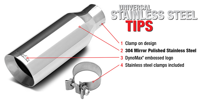 Dynomax® Performance Exhaust: Universal Stainless Steel Tips